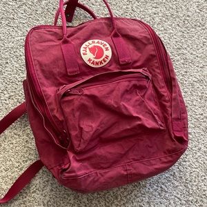 Burgundy Fjallraven Kanken Backpack